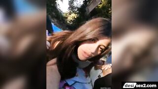 UK Pakistani babe cock sucking in garden