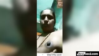 Village aunty shows boobs in video call