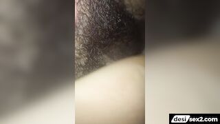 Desi college girl playing with hairy pussy at home
