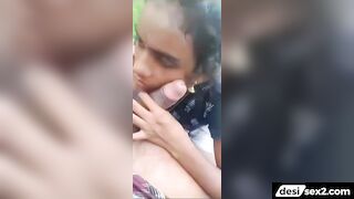 Young tamil girl cock sucking in public park