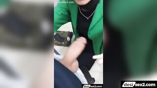 Young muslim college girl sucking big cock in mms bf